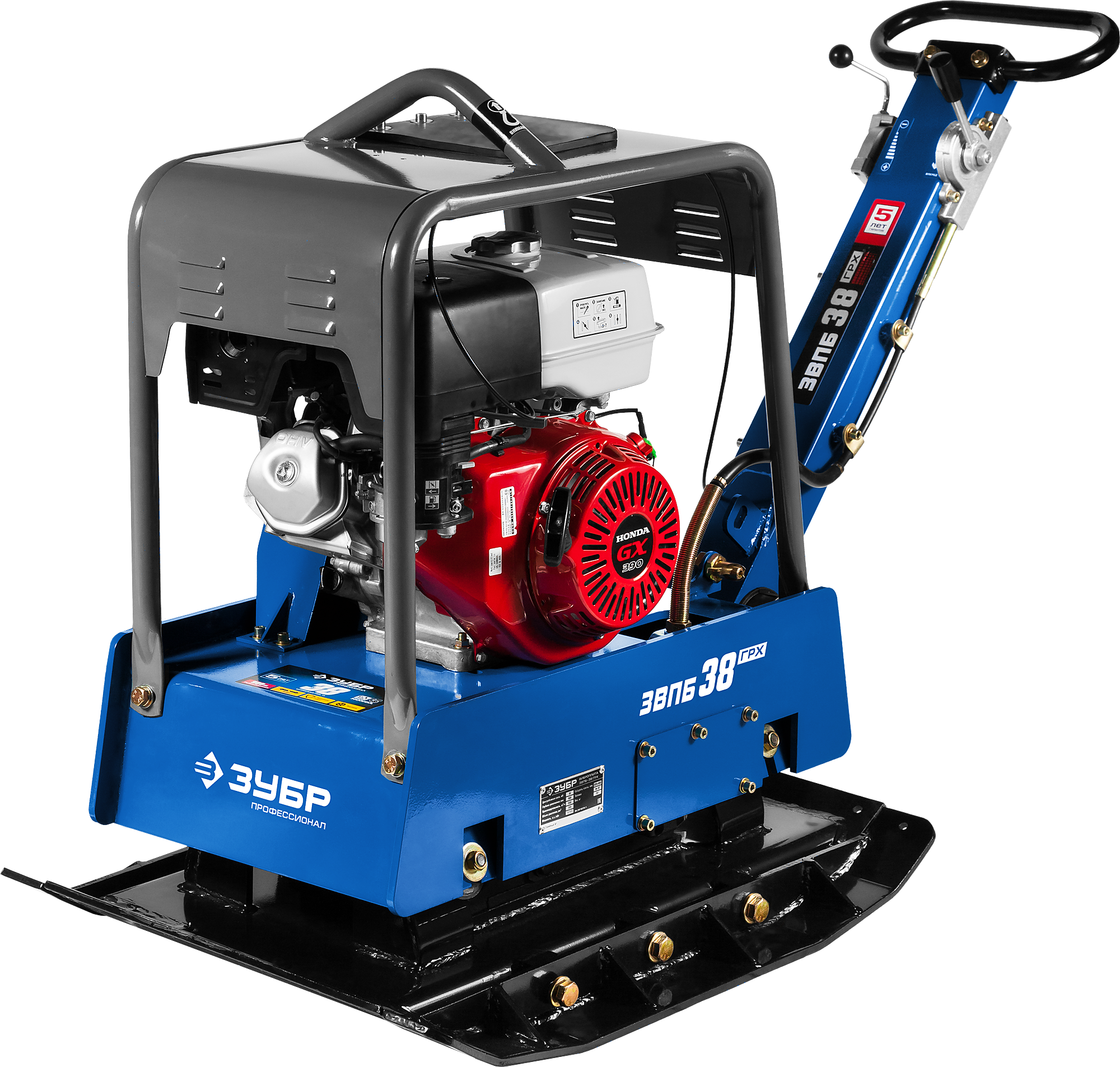 Виброплита реверсивная бензиновая ЗУБР ЗВПБ-38 ГРХ - 261 кг